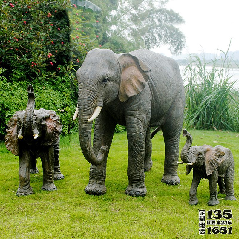 公園草坪玻璃鋼大型仿真動物大象雕塑 公園草坪玻璃鋼大型仿真動物大象雕塑