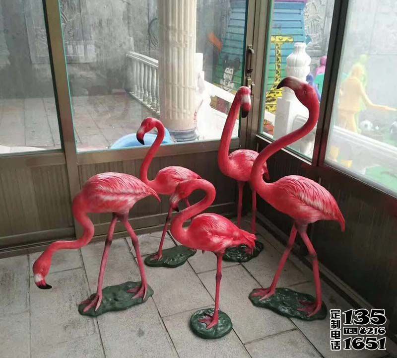 動物園玻璃鋼彩繪仿真動物火烈鳥雕塑 動物園玻璃鋼彩繪仿真動物火烈鳥雕塑