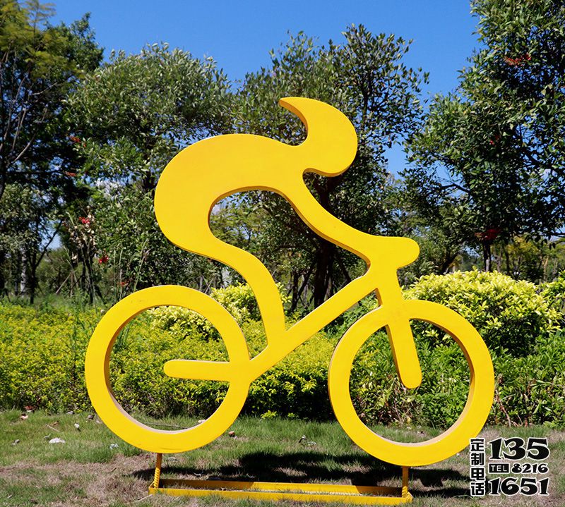 景區騎車玻璃鋼抽象運動雕塑 景區騎車玻璃鋼抽象運動雕塑