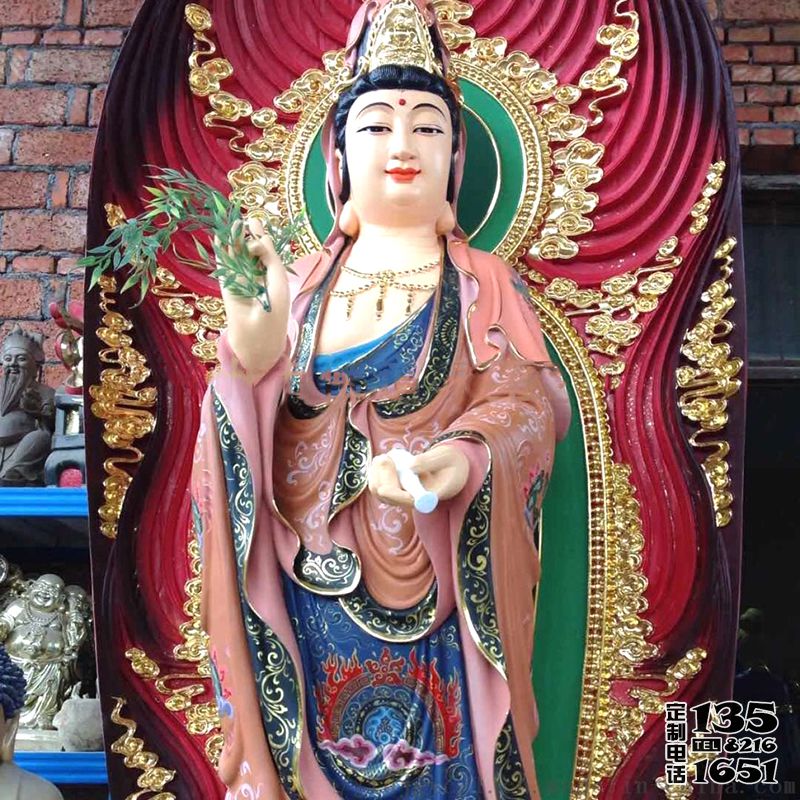 景區玻璃鋼彩繪戶外大型供奉神佛三圣雕塑 景區玻璃鋼彩繪戶外大型供奉神佛三圣雕塑