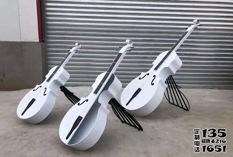 室內(nèi)創(chuàng)意玻璃鋼仿真白色大提琴雕塑 室內(nèi)創(chuàng)意玻璃鋼仿真白色大提琴雕塑
