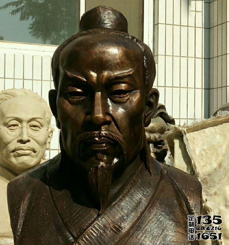 園林校園思想家孟子胸像玻璃鋼仿銅雕塑 園林校園思想家孟子胸像玻璃鋼仿銅雕塑