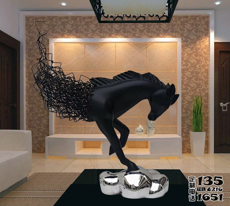 室內(nèi)創(chuàng)意抽象玻璃鋼頭像馬雕塑 室內(nèi)創(chuàng)意抽象玻璃鋼頭像馬雕塑