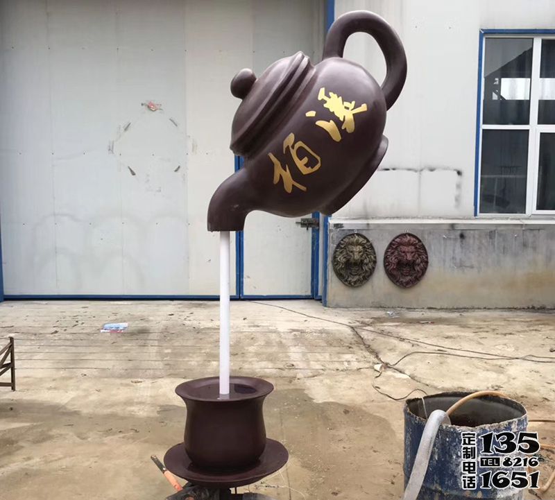 戶外玻璃鋼仿銅懸浮流水天壺雕塑 戶外玻璃鋼仿銅懸浮流水天壺雕塑