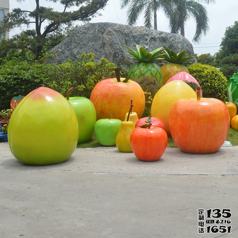 植物園擺放的玻璃鋼仿真水果雕塑 植物園擺放的玻璃鋼仿真水果雕塑
