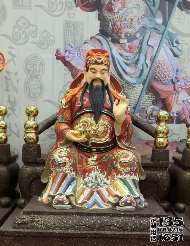 寺廟大型玻璃鋼彩繪招財進寶財神雕塑 寺廟大型玻璃鋼彩繪招財進寶財神雕塑