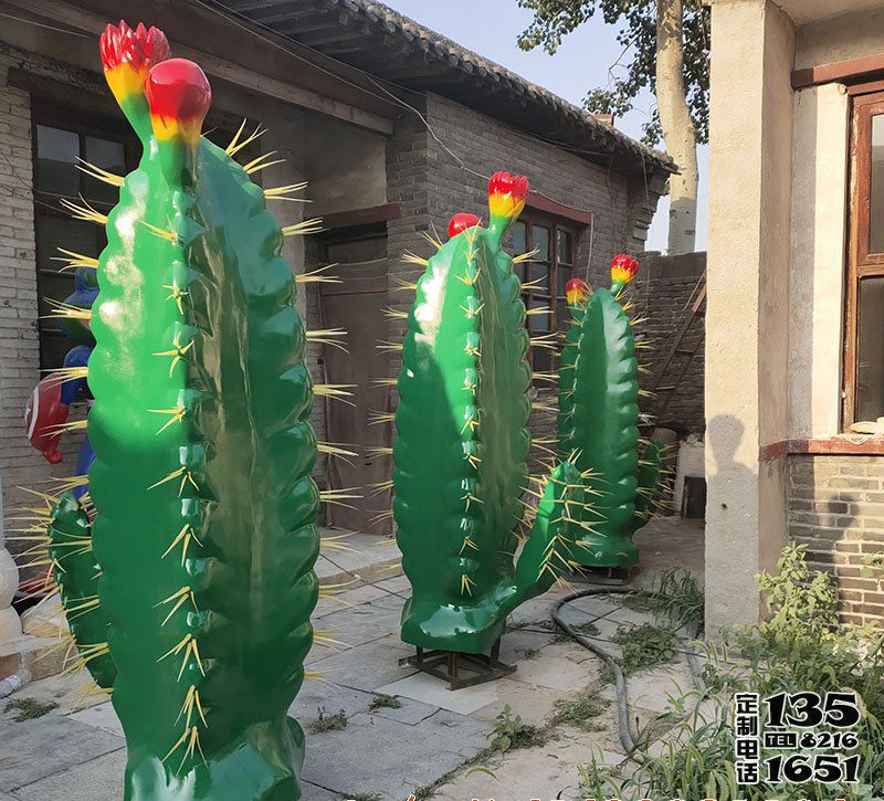 城市花園廣場擺放玻璃鋼仿真植物仙人掌景觀雕塑 城市花園廣場擺放玻璃鋼仿真植物仙人掌景觀雕塑