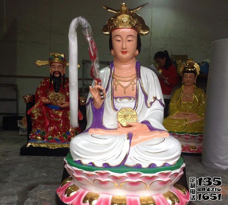 玻璃鋼彩繪寺廟景區蠶神娘娘雕塑 玻璃鋼彩繪寺廟景區蠶神娘娘雕塑