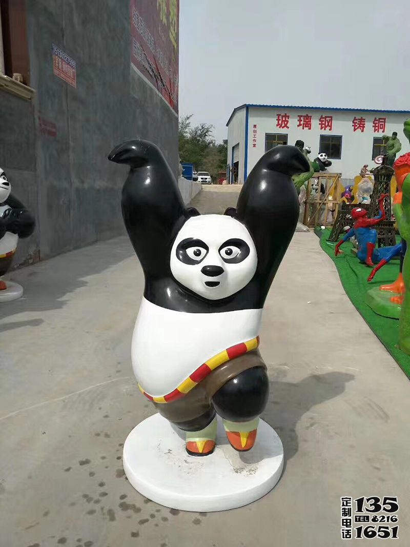 電影院玻璃鋼卡通功夫熊貓雕塑 電影院玻璃鋼卡通功夫熊貓雕塑
