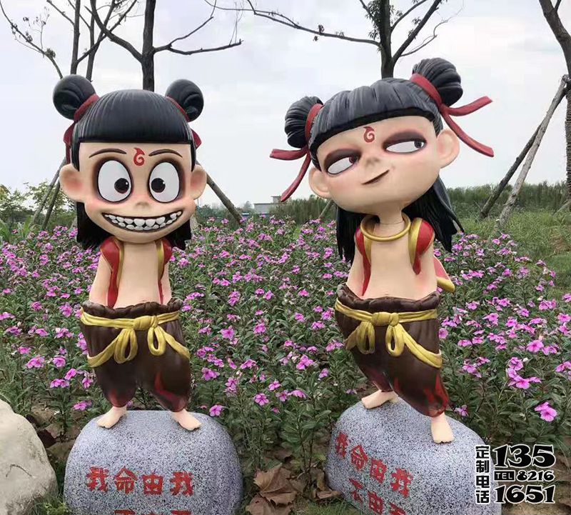 公園廣場玻璃鋼彩繪哪吒卡通動(dòng)漫人物雕塑 公園廣場玻璃鋼彩繪哪吒卡通動(dòng)漫人物雕塑