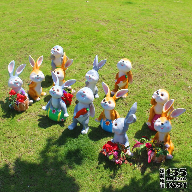 卡通動物兔子雕塑 幼兒園商場美陳擺件 卡通動物兔子雕塑 幼兒園商場美陳擺件