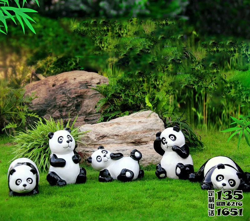 草坪仿真動物戶外擺件熊貓雕塑 草坪仿真動物戶外擺件熊貓雕塑