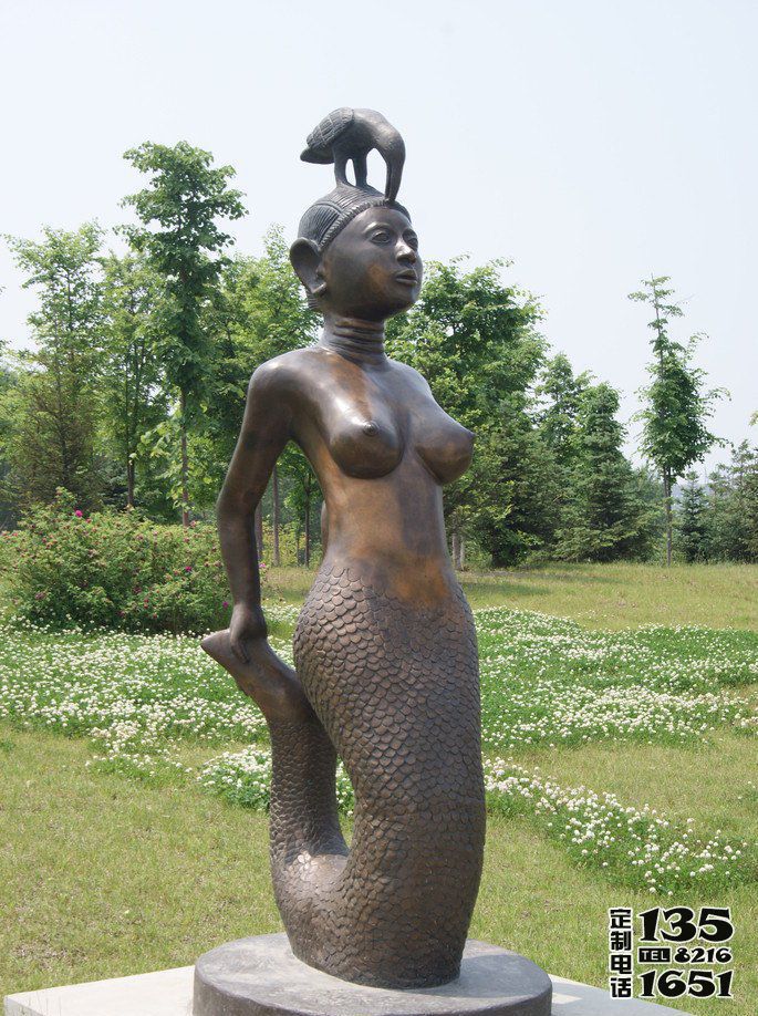 戶外景區(qū)玻璃鋼仿銅抽象美人魚雕塑 戶外景區(qū)玻璃鋼仿銅抽象美人魚雕塑