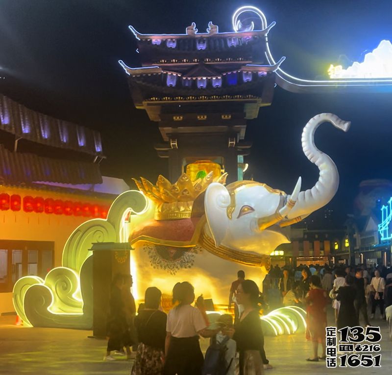 玻璃鋼大象夜發(fā)光雕塑 玻璃鋼大象夜發(fā)光雕塑